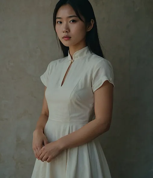 Fashion model in luxury wear